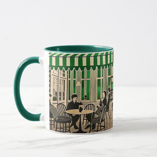 Paris Café Geschenk minimaler optischer Stil Tasse (Links)