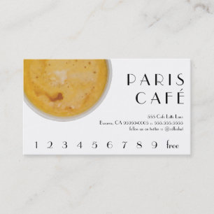 Paris-Café-Kaffee-Getränk-Loyalität/Lochkarte Treuekarte