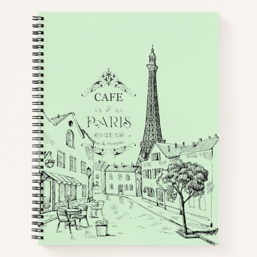 Paris Café-Notebook Notizblock (Vorderseite)