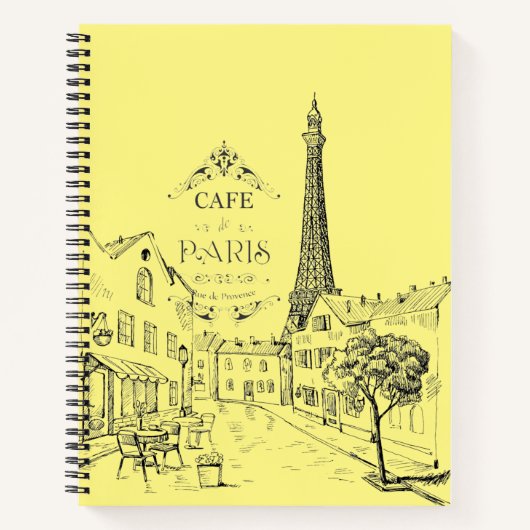 Paris Café-Notebook Notizblock (Vorderseite)