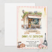 Paris cafe party invitation einladung (Vorne/Hinten)
