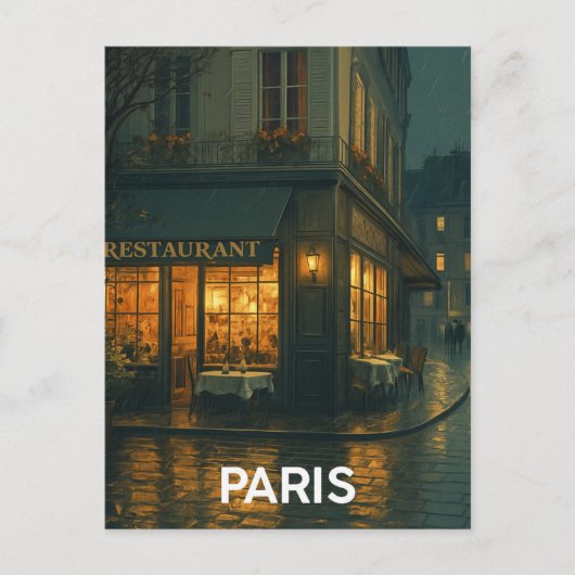 Paris Café Postkarte (Vorderseite)