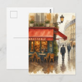 Paris Café Postkarte (Vorne/Hinten)