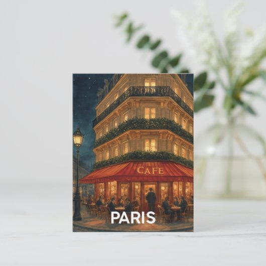 Paris Café Postkarte (Stehend Vorderseite)