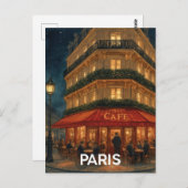 Paris Café Postkarte (Vorne/Hinten)