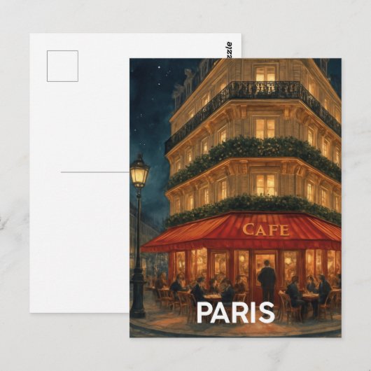 Paris Café Postkarte (Vorne/Hinten)