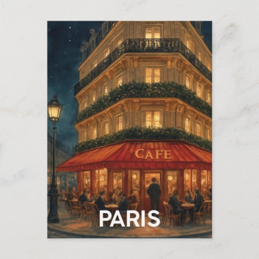 Paris Café Postkarte (Vorderseite)