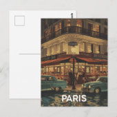 Paris Café Postkarte (Vorne/Hinten)