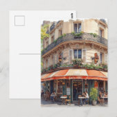 Paris Café Postkarte (Vorne/Hinten)