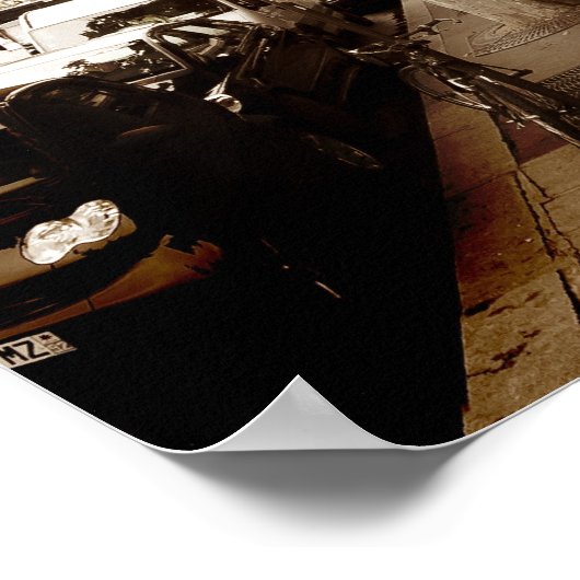 Paris Cafe Scene (I) - Panorama Poster (Ecke)