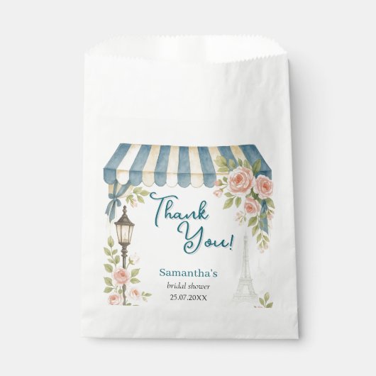 Paris Cafe She Said Oui Brautparty Geschenktütchen (Vorderseite)