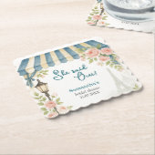 Paris Cafe She Said Oui Brautparty Untersetzer (angewinkelt)