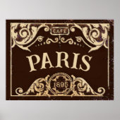 PARIS Café Sign Vintag Poster (Vorne)