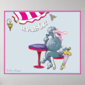 Paris Café Silver Poodle Poster Print (Vorne)