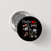 Paris Café Souvernir Fantasy Country Eiffel Tower Button (Vorne & Hinten)