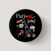 Paris Café Souvernir Fantasy Country Eiffel Tower Button (Vorderseite)
