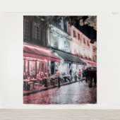 Paris Café Street Scene | Wandgemälde Wandteppich (Vorderseite)