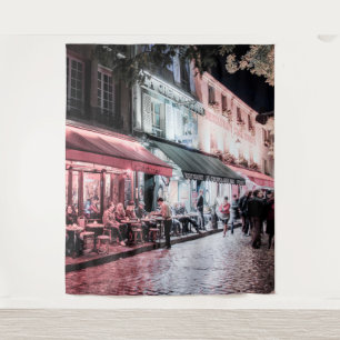 Paris Café Street Scene Wandgemälde Wandteppich