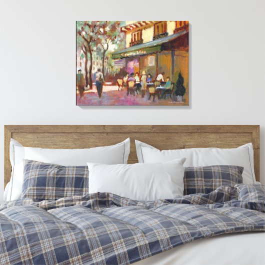 Paris Café Stretched Canvas Print Leinwanddruck (Insitu (Schlafzimmer))