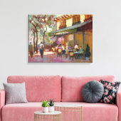 Paris Café Stretched Canvas Print Leinwanddruck (Insitu (Wohnzimmer))