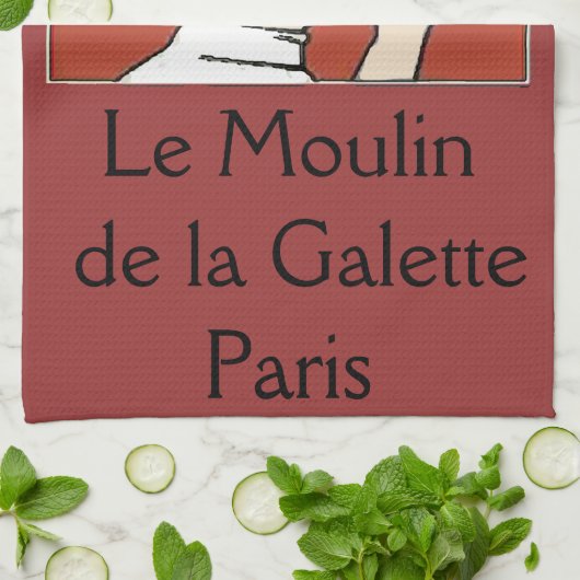 Paris Café, Text hinzufügen Küchentuch (Gefaltet)