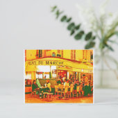 Paris Café Wasserfarbe Postkarte (Stehend Vorderseite)