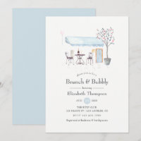 Paris Café Watercolor Brunch und Bubbly