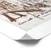 Paris Canal St Martin Sketch Poster (Ecke)