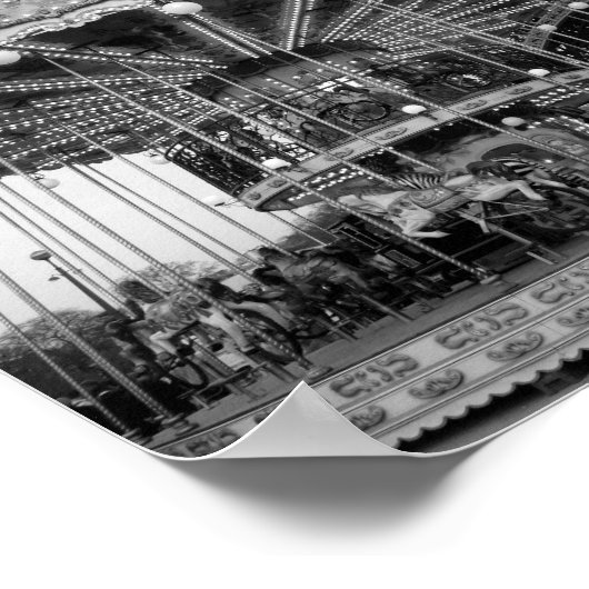 Paris Carousel B&W Poster (Ecke)