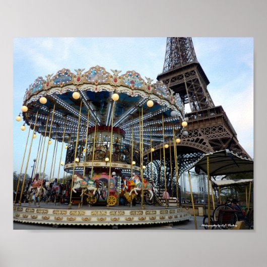 Paris Carousel (& Eiffel Tower) Poster (Vorne)