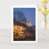 Paris Carousel Faltleere Grußkarte Karte (Gelbe Blume)