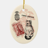 Paris Cat Keramik Ornament (Vorne)