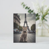Paris Cat Postkarte (Stehend Vorderseite)