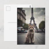 Paris Cat Postkarte (Vorne/Hinten)