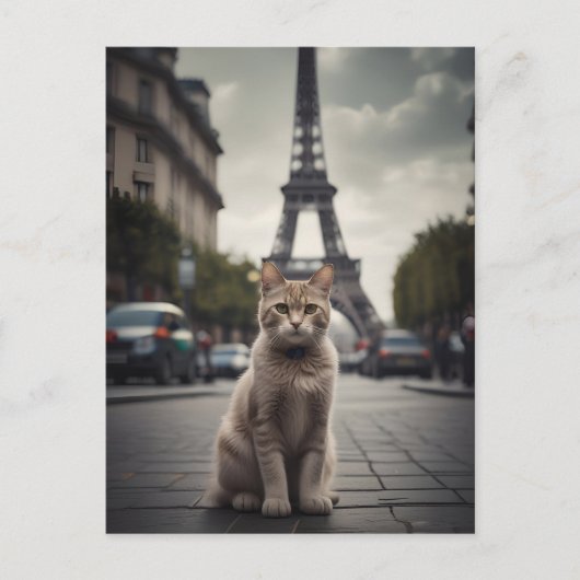 Paris Cat Postkarte (Vorderseite)