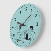 Paris Cats Große Wanduhr (Winkel)