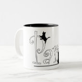 Paris Cats Zweifarbige Tasse (Vorderseite Links)