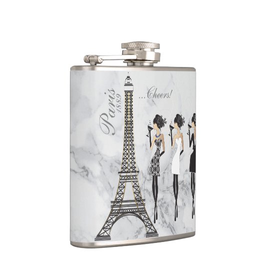 Paris Celebration Flask on Gray Marble Flachmann (Rechts)