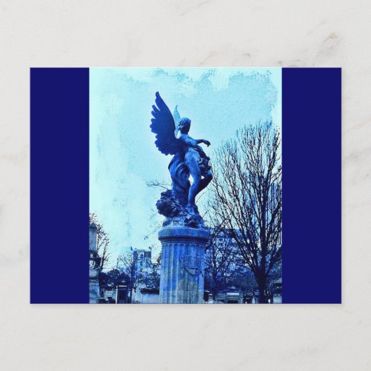 Paris Cemetary Angel Postkarte (Vorderseite)