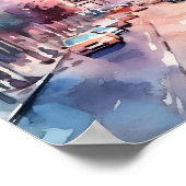 Paris Champ Elysees Watercolor Wand an Wand Poster (Ecke)