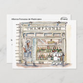 Paris champagne Flaneur Einladungspostkarte (Vorne/Hinten)