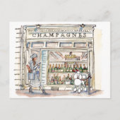 Paris champagne Flaneur Einladungspostkarte (Vorderseite)