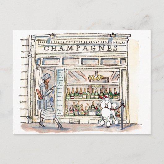 Paris champagne Flaneur Einladungspostkarte (Vorderseite)