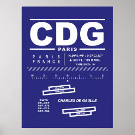 Paris Charles De Gaulle Airport CDG Poster