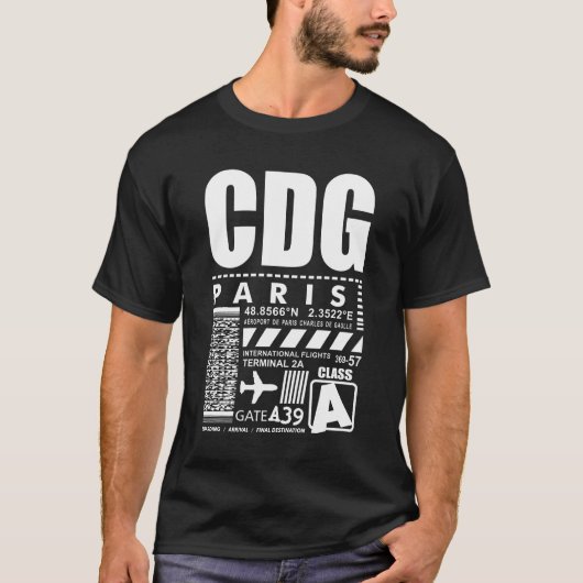 Paris Charles de Gaulle Airport CDG T-Shirt (Vorderseite)