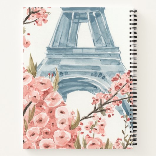 Paris Cherry Blossoms Notizblock (Rückseite)