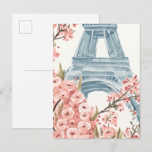 Paris Cherry Blossoms Postkarte (Vorne/Hinten)