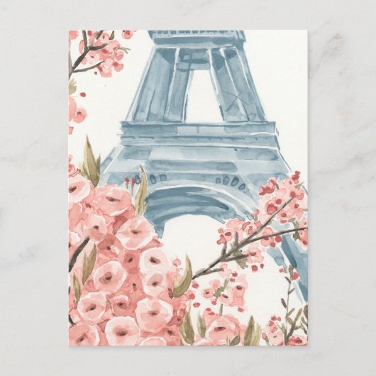 Paris Cherry Blossoms Postkarte (Vorderseite)