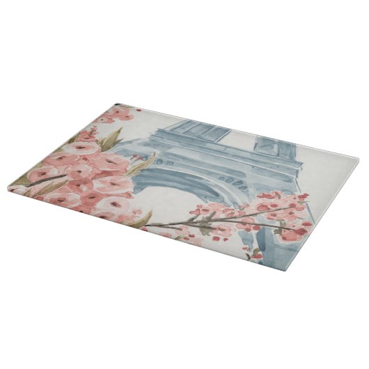 Paris Cherry Blossoms Schneidebrett (Ecke)