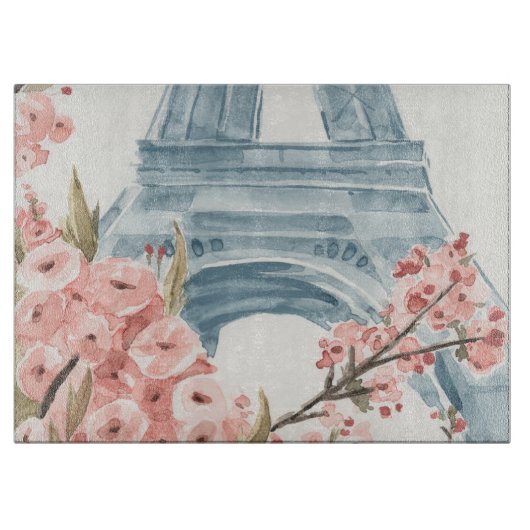 Paris Cherry Blossoms Schneidebrett (Vorderseite)